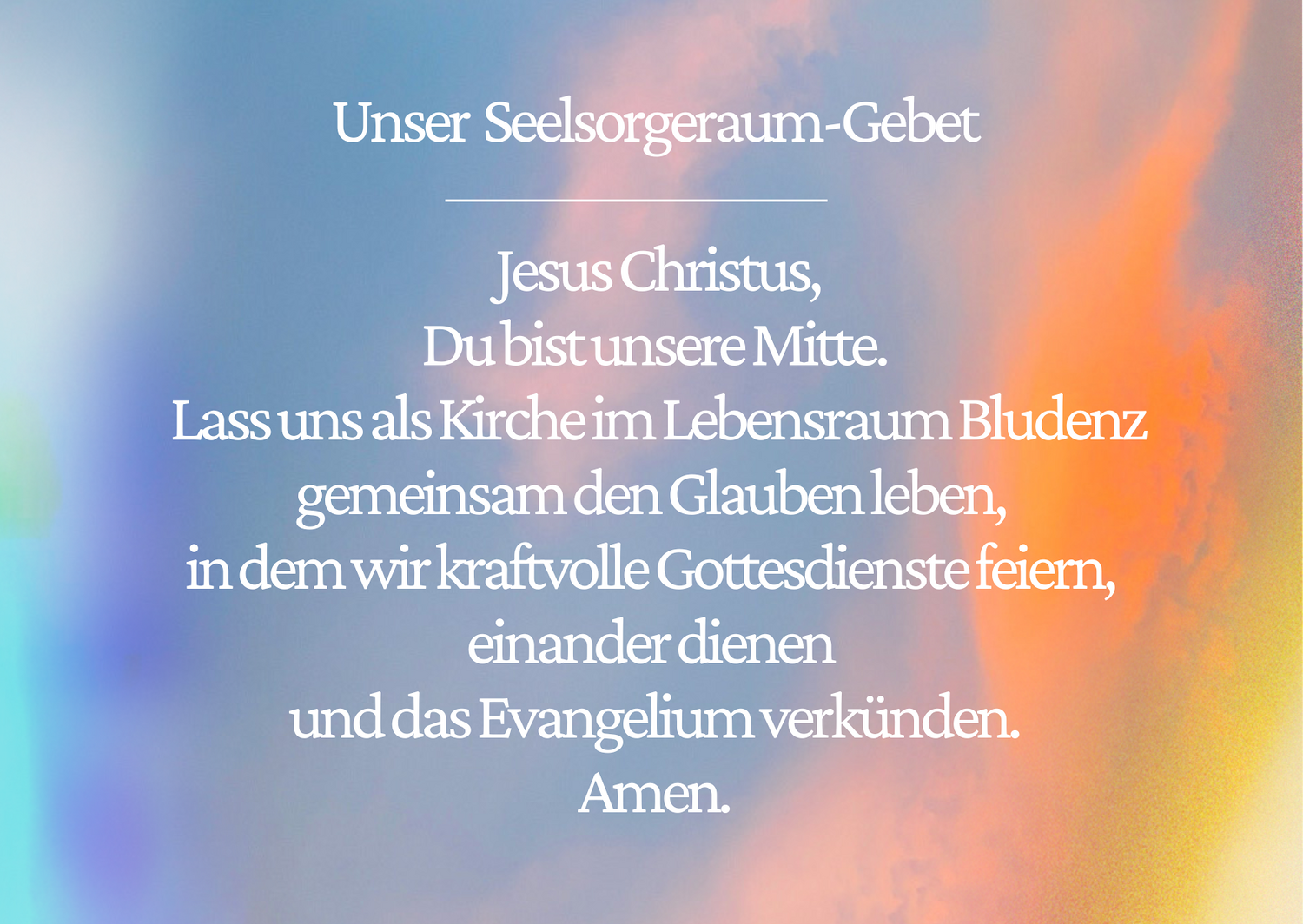 Seelsorgeraum Bludenz Gebet / Seelsorgeraum Bludenz